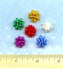 Sue's 6 Handmade Bows for your Dollhouse size wrapped Gifts Set # CHRISTMAS