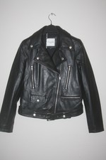 Each X Other Bnwt Women's Black Nappa Leather Biker Style Jacket Size S / Uk 10 