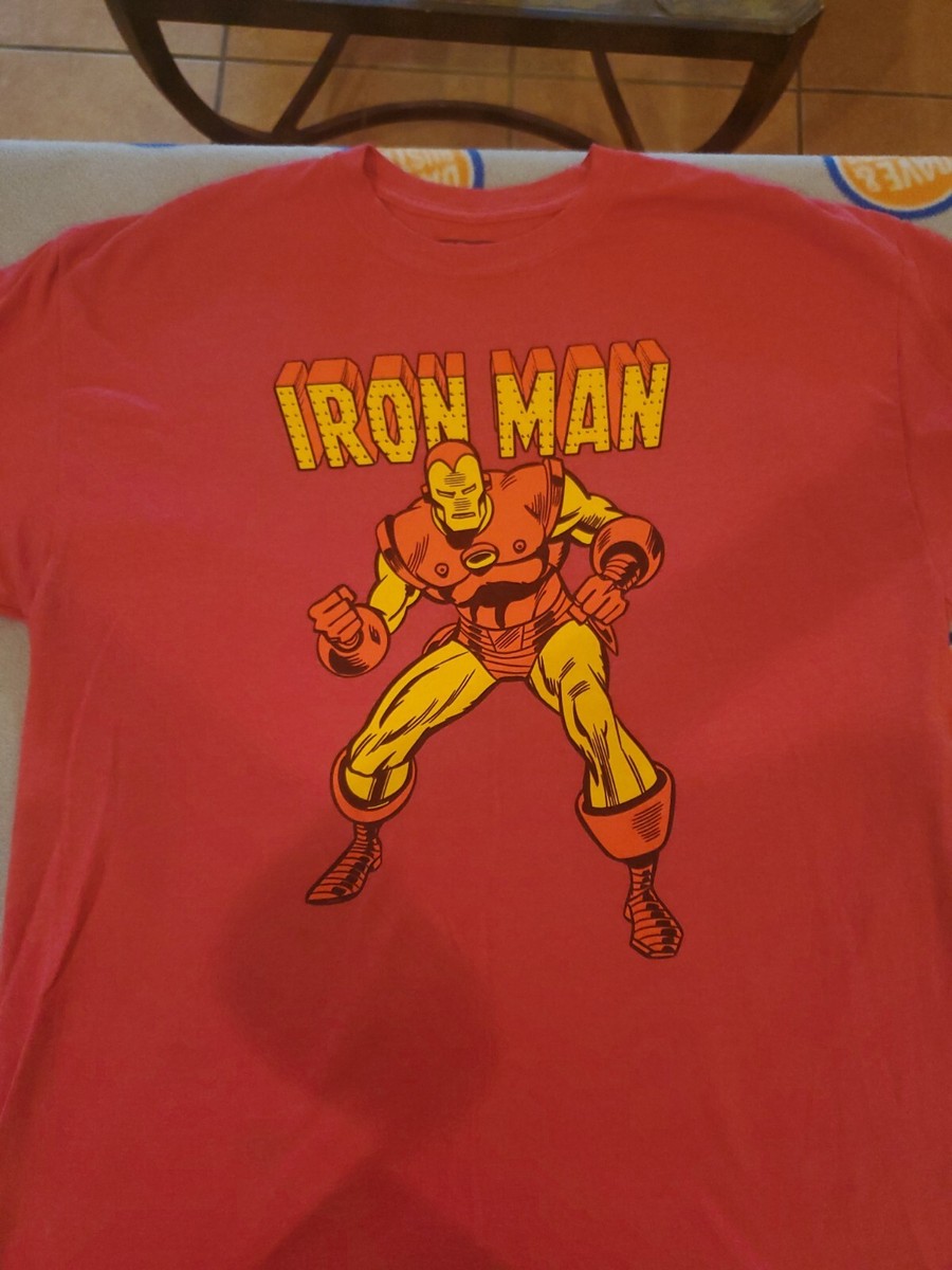 Mens Marvel Iron Man Red XL Shortsleeve Shirt | eBay