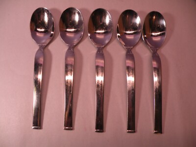 Set Of 5 ONEIDA SIMPLICITY Stainless Flatware Oval Place Soup Spoons 7 1/8 GB3