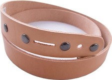 Hermann Oak Veg Tan Leather Belt Blank Strips With Snaps Made by SLC -48" to 55"