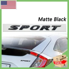 Matte Black For Civic Sport Rear Trunk Badge Emblem Nameplate Replace OE SPEC#