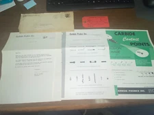 VINTAGE 1968 machinist BROCHURE/LETTER - CARBIDE PROBES INC ohio  CONTACT POINTS