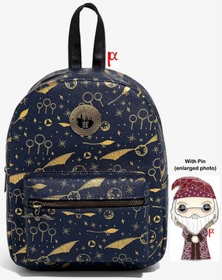 Harry Potter Hogwarts Quidditch Snitch Backpack & Funko Pop Albus Pin Exclusive
