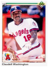 1990 Upper Deck Claudell Washington Card California Angels #395