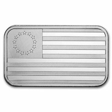 1 oz Silver Bar - U.S. Betsy Ross Flag 85.89 per troy oz