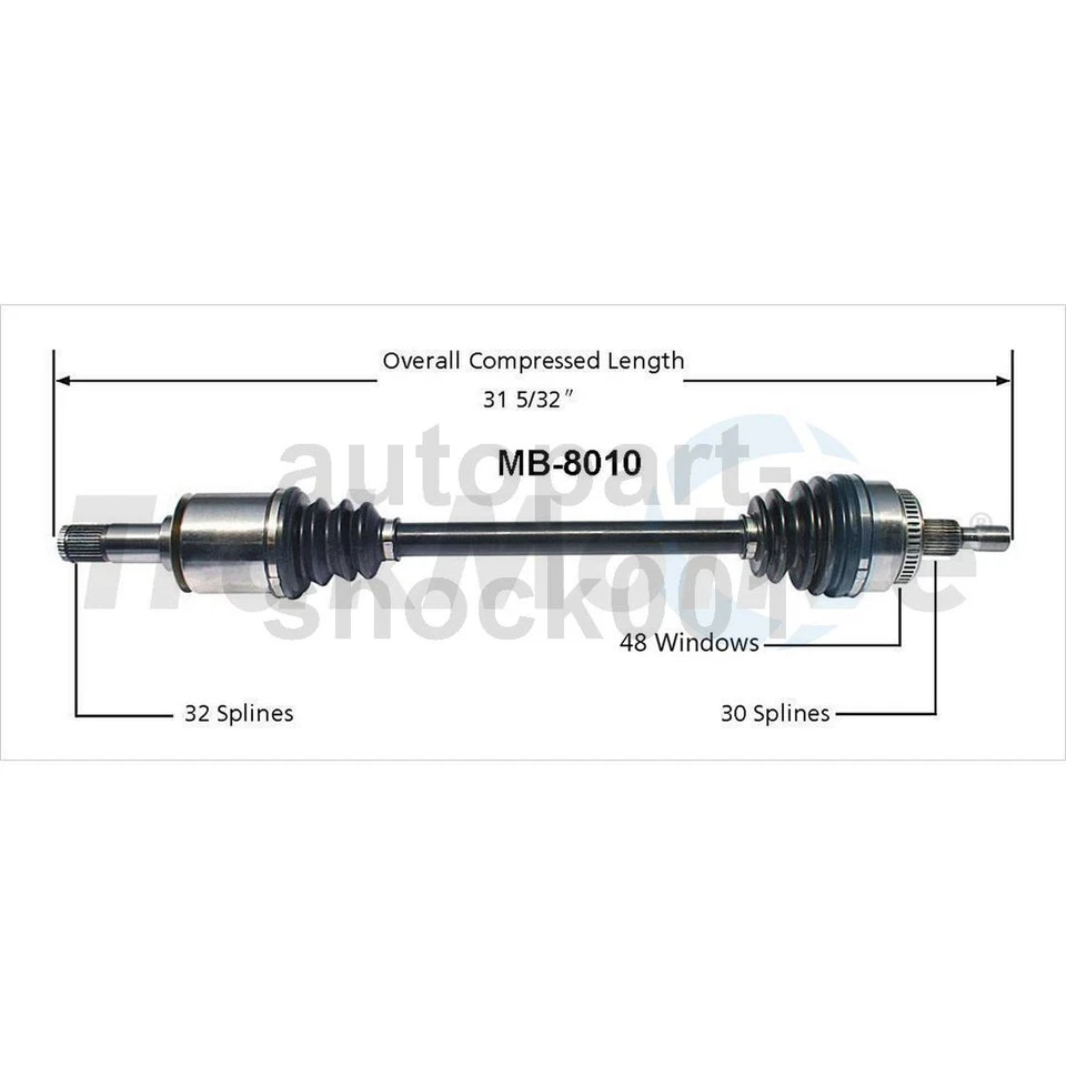 2 ejes traseros TrakMotive CV eje articulado para Mercedes-Benz ML430 2001 2000 1999 Foto 2 de 2