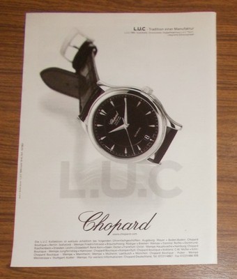 Rare Advertising Vintage CHOPARD L.U.C 1860 Watch - Louis-Ulysee Chopard 2002
