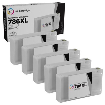 LD 5pk Replacement Black Ink Cartridge for Epson 786XL T786XL120 WF-5620 WF-5690