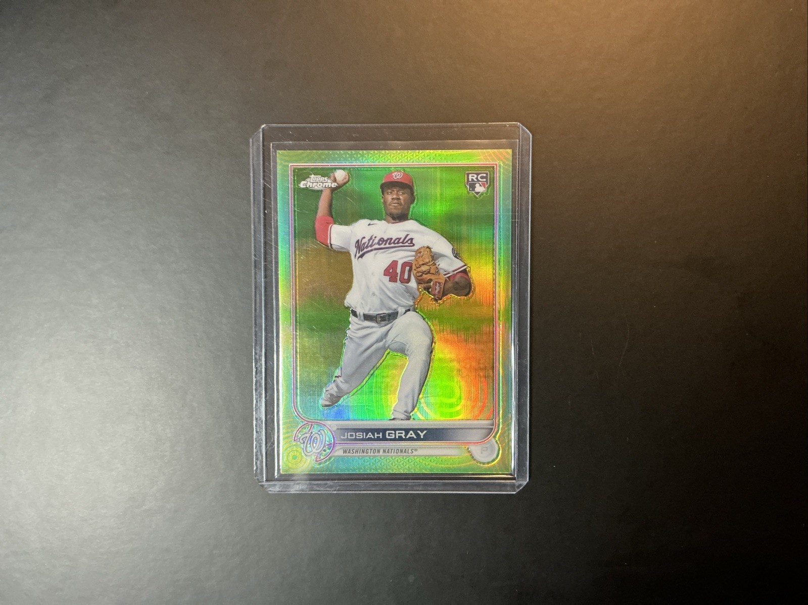 2022 Topps Chrome - Josiah Gray #160 Green Refractor /99 (RC)