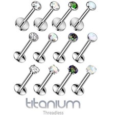 TITANIUM Threadless Push-in Cartilage Earring - Flat Back Tragus Helix Ear Stud