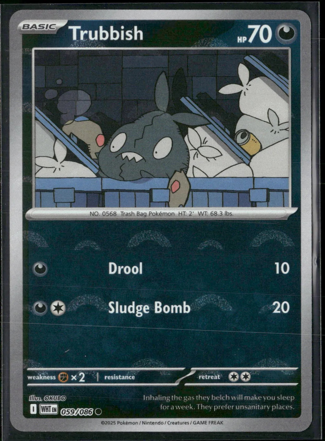 Trubbish #59/86 2025 Scarlet & Violet White Flare Reverse Holo Pokeball