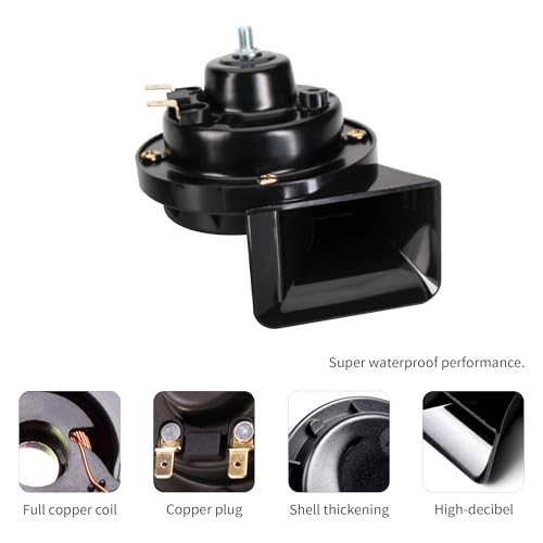 Compact Horn 12V Car Horn Loud High Tone 510HZ Single high pitched snail horn - Picture 6 of 7