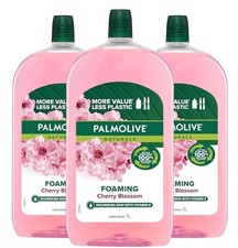 Palmolive Foaming Liquid Hand Wash Soap 3L (3 x 1L packs), Cherry Blossom Refill 0.56 per fl oz