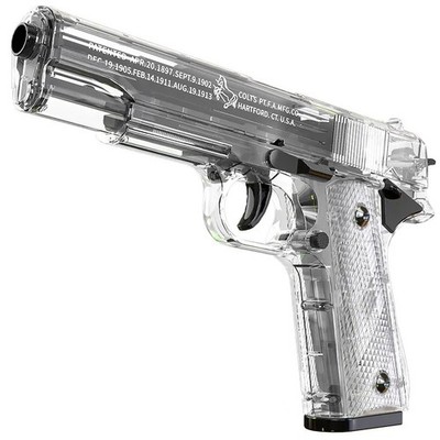 1911-Style Transparent Shell-Ejecting Toy Pistol — Non-Firing