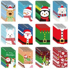 60 Pieces Christmas Mini Spiral Notepads Small Christmas Notebooks Santa Snow...