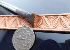 013-30 SUN Rise Big Border hand made Brass Leather stamp saddlery punch