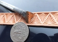 013-30 SUN Rise Big Border hand made Brass Leather stamp saddlery punch