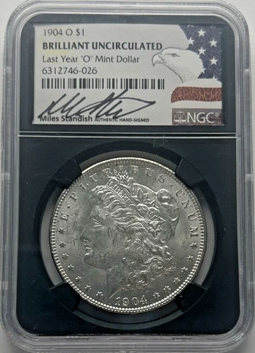 1904-O Silver Morgan $1 BU Last Year "O" Mint Dollar NGC Certified Hand-Signed
