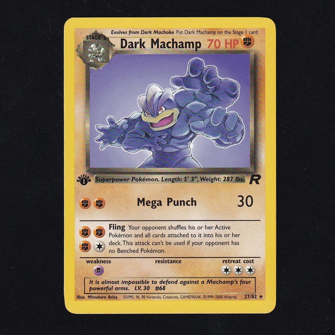 Dark Machamp 27/82 1st Edition Team Rocket Non Holo Rare (NM)