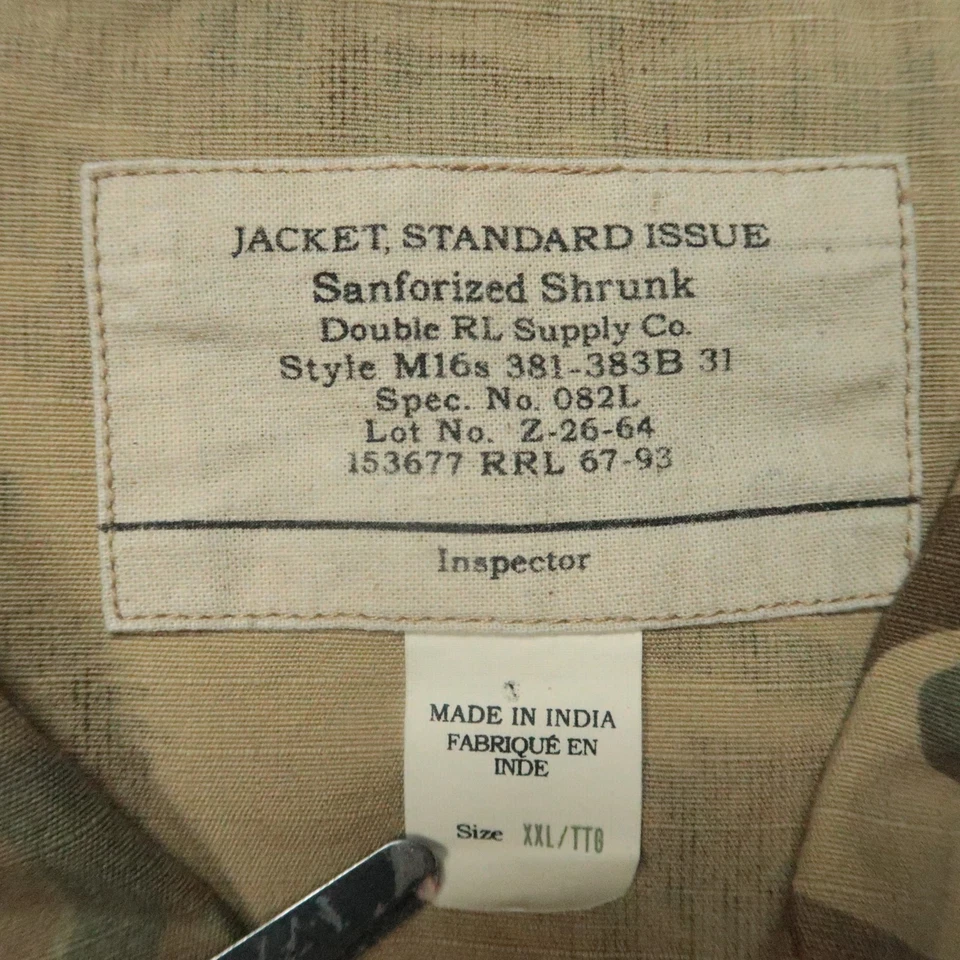 Chaqueta RRL Para Hombres XXL Camuflada Harrison Inspector Edición Estándar Ripstop Doble RL Foto 3 de 4