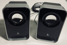 2 Lot Logitech LS-11 Computer Speakers Tested Working 5.75   x 3    Black Wired
