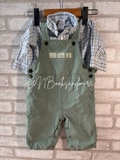 Janie & Jack Conjunto de Camisa Infantil con Botones y Mono Saltamontes Forrado Talla 3-6M