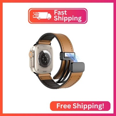 TiMOVO Leather Band Compatible with Apple watch 49mm (Ultra 3/2/1) 46mm 45mm 44m