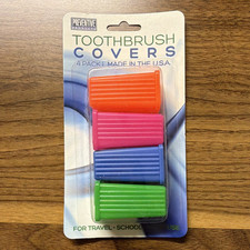 Preventive Products Vented Toothbrush Covers 4-Pack Slip-On Plastic Multicolor