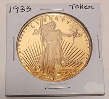 1933 St. Gaudens Double Eagle Tribute Coin  Stamped “Copy “ Free Shipping 