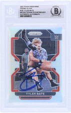 Tyler Bate WWE Autographed 2022 Panini Prizm Silver Prizm #122 Beckett Card