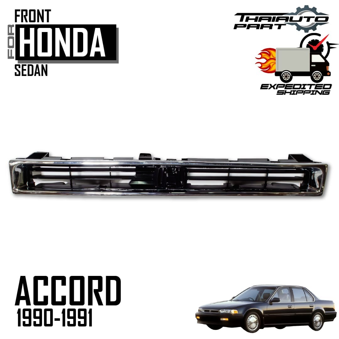 Matte Black Front Grill Grille Chrome For Honda Accord CB3 CB7