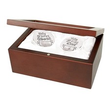 Stephan Baby Satin-Lined Rosewood Keepsake Box with Silver Plated First Tooth