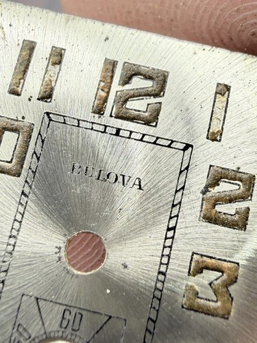 Bulova Swiss Watch Face Dial Gold Rectangle - Picture 2 of 6