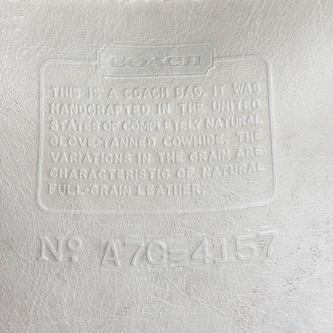 Old Coach Leather Shoulder Bag 4157 White Small G128 thumbnail 15