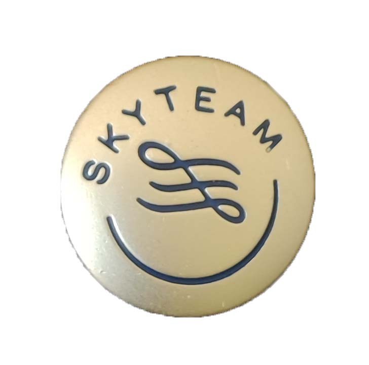 spilla SKYTEAM alliance engraved pin crew hostess ALITALIA AIR FRANCE KLM
