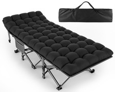 Heavy-Duty Portable Folding Camping Cot for Adults w/ Padded Mattress, 500lb