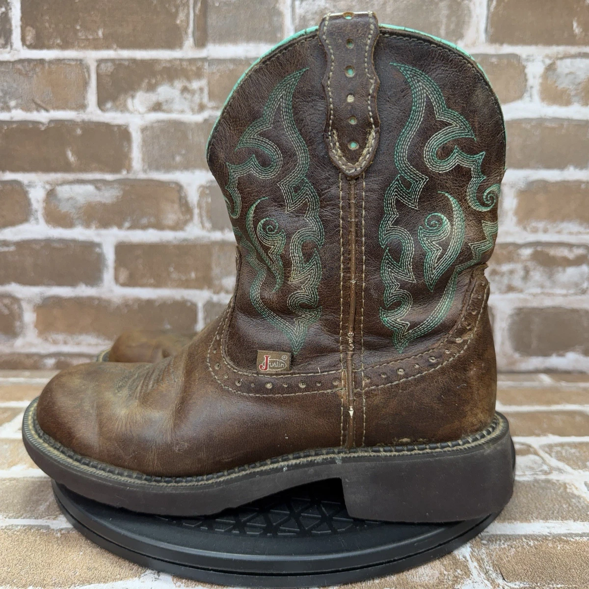 Justin boots marron l9955 westernreitstiefel bottes femme