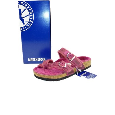 Birkenstock MAYARI SHEARLING Zehentrenner Sandalen Schuhe Damen Leder Geölt  41