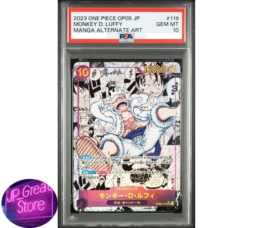 PSA 10 Luffy Nika OP05-119 Manga Alt Art Parallel One Piece Card Japanese JP