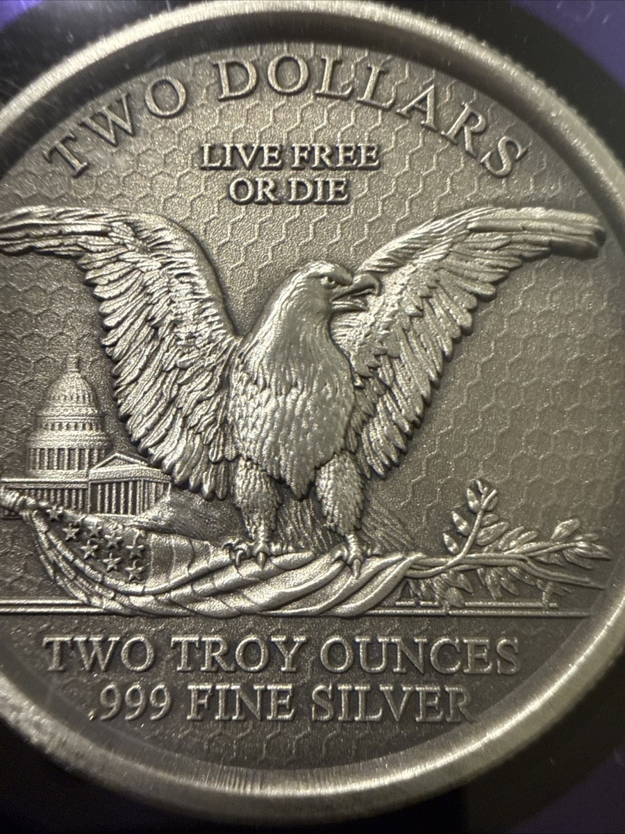 Two Coins(3 Total Oz)! Liberty & Eagle 1oz&2oz Set .999 Silver