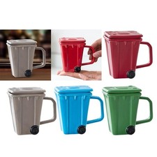 Coffee Cup Daily Use Cup Water Tea Cup Morning Cup with Lid Wheelie Bin Mug