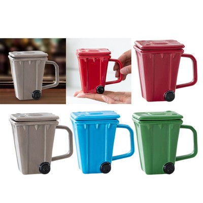 Kaffeetasse Täglicher Gebrauch Tasse Wasser Tee Tasse Morgentasse mit Deckel Rollmülleimer Becher
