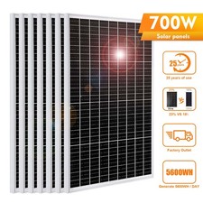 PFCTART 100W Watt 12V Volt Mono Solar Panel 700W PV Module for Home Off Grid RV