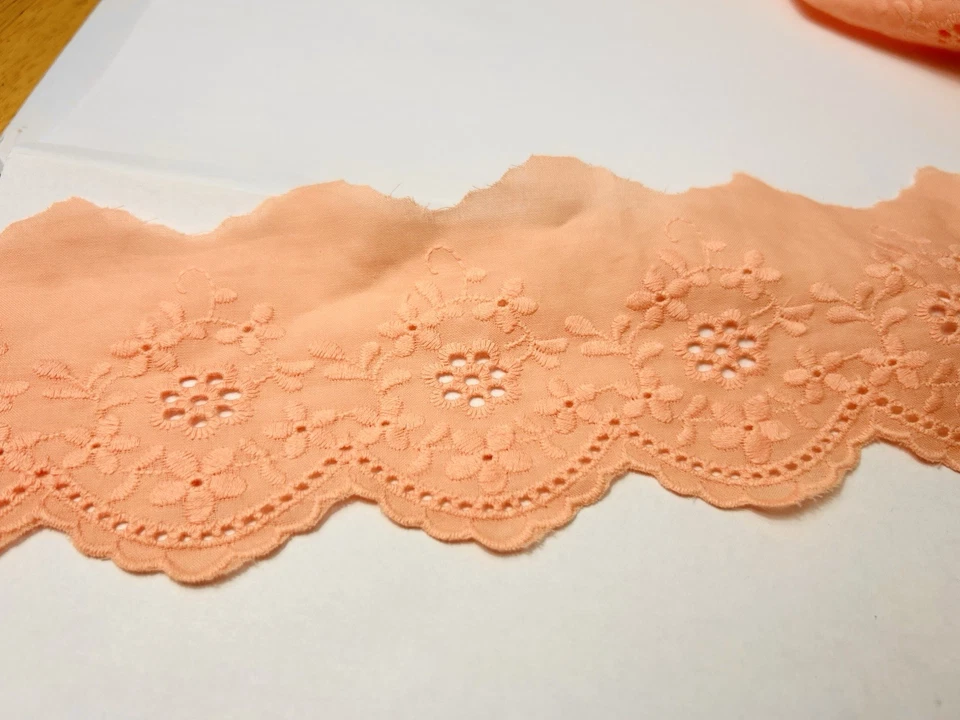 14 yardas ojales naranjas algodón encaje/borde/artesanía/decoración/vestidos Foto 3 de 4
