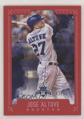 2017 Panini Diamond Kings Red Framed 43/99 Jose Altuve (White Jersey) #66 11pj