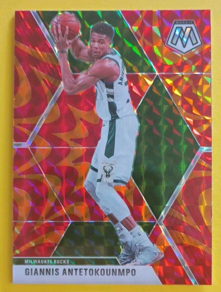 2019-20 Panini Mosaic - Giannis Antetokounmpo #75 Reactive Orange Prizm