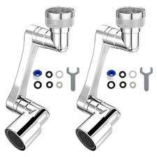 1080 Swivel Faucet Extender, Sliver, 2 PCS Rotating Sink Extension Multifunct