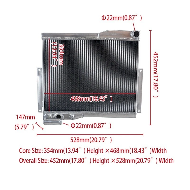 Radiador de aluminio compatible con 1977 1978 1979 1980 MG MGB GT Roadster MK IV 1,8 L L L4 MT Foto 2 de 4