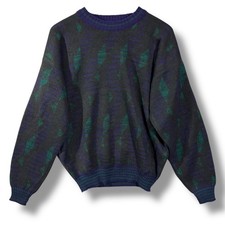 Vintage Gitano Geometric Pattern KnitCrew Neck Sweater